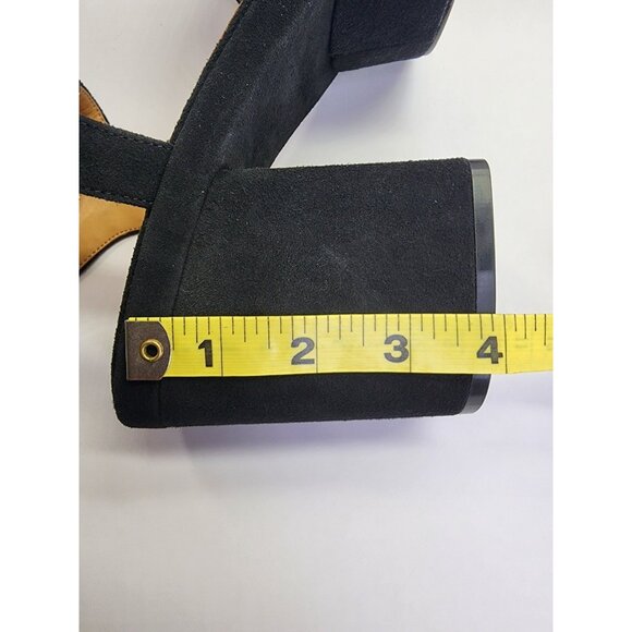 Marc Fisher Normi Block Heel Platform Sandal Size 10M Black Suede Dress Heels - Picture 15 of 16